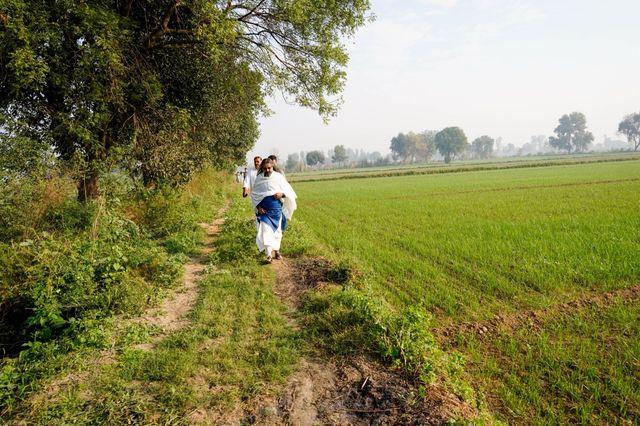 Pathway through the temple land at Vrindavan