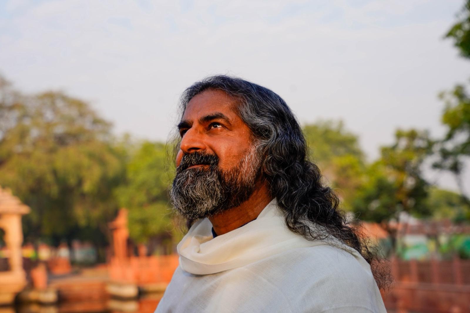 Brahmarishi Dr. Mohanji at the Vrindavan temple site