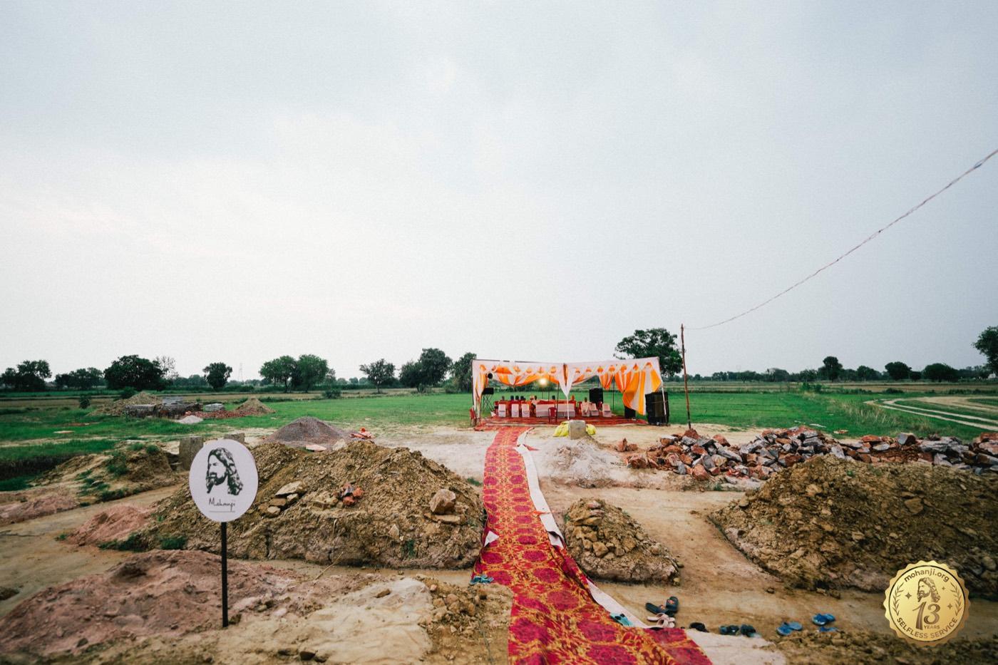The temple land at Vrindavan during the ceremonial preparations